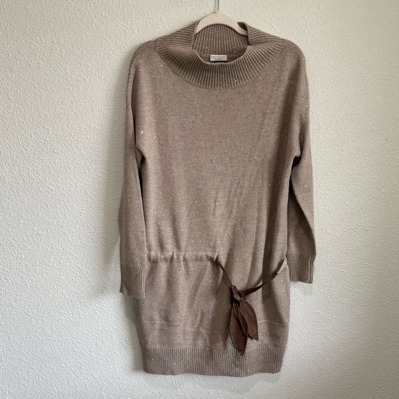 Brunello Cucinelli Sweater Large Cashmere Pullover Dress Sequin Classy Elegant - Picture 1 of 16